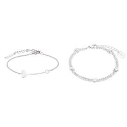 Liebeskind Armband (Silber) & s.Oliver Armband Edelstahl Damen Armschmuck, 16+4 cm, Silber, Kommt in Schmuck Geschenk Box, 2022713 von Liebeskind