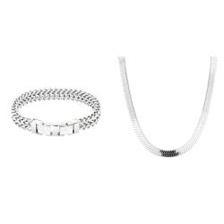 Liebeskind Armband LJ-1000-B-21 Silber Halskette LJ-0884-N-45 Silber von Liebeskind