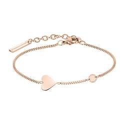 Liebeskind LJ-0511-B-20 Damen Armband Herz Edelstahl Rose 20 cm von Liebeskind