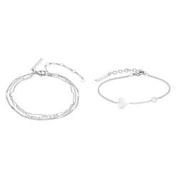 Liebeskind Layering-Armband LJ-0633-B-22 Silber & Armband (Silber) von Liebeskind