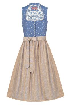 Dirndl lang 80 cm hellblau beige Nicoletta 005207 - limitiert von Lieblingsgwand