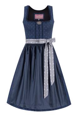 Midi Dirndl 65 cm dunkelblau weiß Alea 014664 von Lieblingsgwand