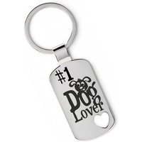 Lieblingsmensch Schlüsselanhänger #1 Dog lover - ein tolles Geschenk &Glücksbringer (Schlüsselanhänger mit Gravur, inklusive Schlüsselring), Robuste und filigrane Lasergravur von Lieblingsmensch