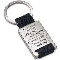 Lieblingsmensch Schlüsselanhänger "Ich pass auf dich auf!" (Schlüsselanhänger mit Gravur, inklusive Schlüsselring), Robuste und filigrane Lasergravur von Lieblingsmensch