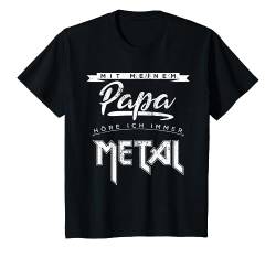 Kinder Mit meinem Papa höre ich immer Metal I lustiges Musik T-Shirt von Lieblingsmusik Mama Papa Kind