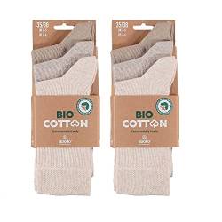 Lieblingsstrumpf24 by Koronowski 6 Paar Bio Baumwolle Socken Basic-Socken Öko-Tex Standard 100 ohne Naht (35-38, Beige) von Lieblingsstrumpf24 by Koronowski