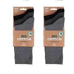 Lieblingsstrumpf24 by Koronowski 6 Paar Bio Baumwolle Socken Basic-Socken Öko-Tex Standard 100 ohne Naht 35-38, MULTI GREY von Lieblingsstrumpf24 by Koronowski