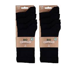 Lieblingsstrumpf24 by Koronowski 8 Paar Bio Baumwolle Socken ohne Naht Kinder Junge Mädchen Basic-Socken Öko-Tex Standard 100 (27-30, BLACK) von Lieblingsstrumpf24 by Koronowski