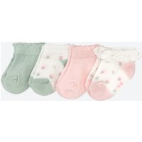 Baby-Sneaker-Socken mit Blumenmuster, 4er-Pack von Liegelind