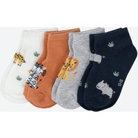 Baby-Sneaker-Socken mit Tier-Muster, 4er-Pack von Liegelind
