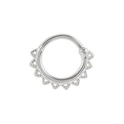 Lieson 1 Stück Nasenring Piercing Knorpel Ohrringe Silber 925 18G Nasenringe Set Hoop Creolen Blume Muster Piercing Septum Knorpel Tragus Helix Ohrringe Silber von Lieson