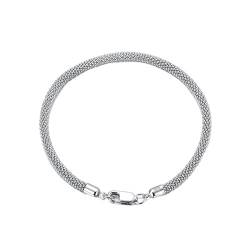 Lieson 925 Sterling Silber Armband Männer Frauen, Armkette 3MM Breite Popcorn Kette Silber 16.5CM, Geburtstag Muttertag Weihnachten Geschenk für Mama Ehefrau Freundin von Lieson