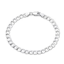 Lieson Armband 925 Silber Damen Herren, Armbänder Einfach 5MM Breite Panzerkette Silber 20CM, Geburtstag Muttertag Weihnachten Geschenk für Mama Ehefrau Freundin von Lieson