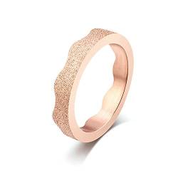 Lieson Eheringe Frauen Edelstahl, 4MM Krone Matt Verlobungsringe Freundschaftsringe Hochzeitsringe Partnerringe für Damen Rosegold Größe 49 (15.6) von Lieson