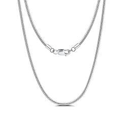 Lieson Halskette Frauen Silber 925, Damen Kette Panzerkette Einfach 1MM Breite Schlangenkette Silber, 50CM von Lieson