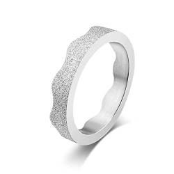 Lieson Verlobung Ringe Frauen Edelstahl, 4MM Krone Matt Freundschaftsringe Eheringe Hochzeitsringe Partnerringe für Damen Silber Gr.60 (19.1) von Lieson