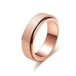 Lieson Verlobungsring Edelstahl Damen Herren, 6MM Matt Drehbar Freundschaftsringe Eheringe Hochzeitsringe Partnerringe für Herren Damen Rosegold Gr.67 (21.3) von Lieson