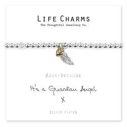 Life Charms Armband Schutzengel Feder & Rotgold Herz versilbert von Life Charms