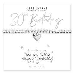 Life Charms Armband zum 30. Geburtstag, Einheitsgröße, Silber, Kein Stein von Life Charms