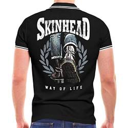 Herren Poloshirt Polohemd Skinhead Way of Life Boots (mit Rückendruck) von Life Is Pain