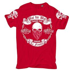 Herren Übergröße T-Shirt Blut für Blut 3XL - 8XL Motive Blood Gang Streetwear von Life Is Pain