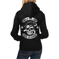 Life Is Pain Frauen und Damen Kapuzenpullover Rockn Roll Rockabilly Old School (mit Rückendruck) Größe XS - XXL von Life Is Pain