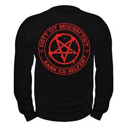 Life Is Pain Herren Pullover Gott ist beschäftigt 666 Pentagramm Sweatshirt von Life Is Pain