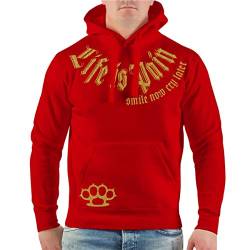 Life Is Pain Men Hoodies Kapuzenpullover Rücken WUNSCHTEXT Text Name Gold Größe S - 4XL von Life Is Pain