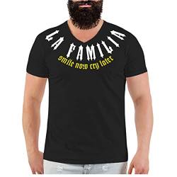 Männer und Herren T-Shirt La Familia FCK EL craneo (mit Rückendruck) Größe S - 5XL von Life Is Pain