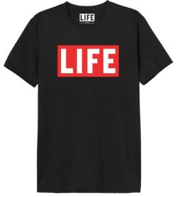 Life Magazine Herren Melifemts002 T-Shirt, Schwarz, L von Life Magazine