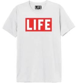 Life Magazine Herren Melifemts002 T-Shirt, weiß, L von Life Magazine