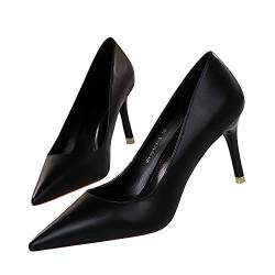 Damen Mode Spitze Pumps Mit Pfennigabsatz Lack Zu Arbeiten Leben 10.5CM 7.5CM Optional von Life&Women