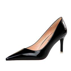 Mode Damen Spitze Pumps Charmant Mit Pfennigabsatz Lack Zu Arbeiten Freizeit 10.5CM 7.5CM Optional von Life&Women