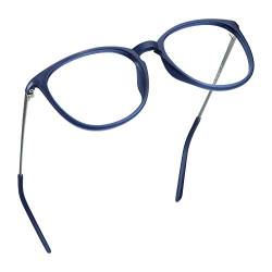 LifeArt Blaue Licht Blockieren Brille, Anti-Augen-Müdigkeit, Computer Lesebrillen, Gaming Brille, TV Brille für Frauen Männer, Anti UV, Anti Glare (Mattblau, 0.75 Vergrößerung） von LifeArt