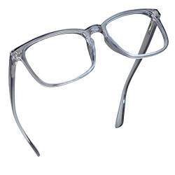 LifeArt Blaulicht-Schutzbrillen, Computer-Lesebrillen, Spielbrillen, TV-Brillen für Frauen, Männer, Blendschutz (Klares Grau, 0,25-fache Vergrößerung) von LifeArt