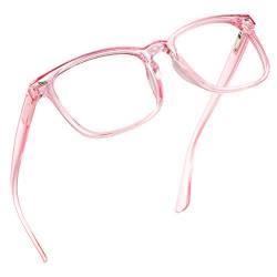 LifeArt Blaulicht-Schutzbrillen, Computer-Lesebrillen, Spielbrillen, TV-Brillen für Frauen, Männer, Blendschutz (Klares Rosa, 1,50-fache Vergrößerung) von LifeArt