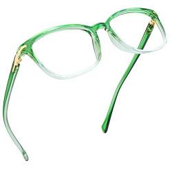 LifeArt Blaulicht-Schutzbrillen, Computer-Lesebrillen, Spielbrillen, TV-Brillen für Frauen, Männer, Blendschutz (Transparentes Grün, 0.25 Vergrößerung) von LifeArt