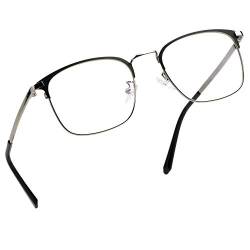 LifeArt Blu-ray-Brillen, Lesebrille für Computer, transparente Linse, Kopfschmerzen reduzieren & trockene Augen verhindern, Mode für Männer/Frauen +4.50 von LifeArt