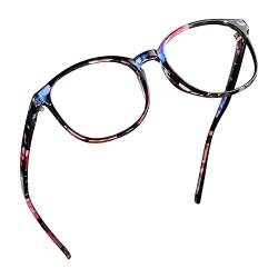 LifeArt Blue Light Blocking Brille, Anti Eyestrain, Computer Lesebrille, TV Brille für Frauen Männer(Blumen,2.00 Vergrößerung) von LifeArt