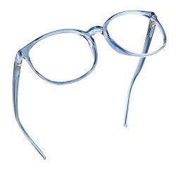 LifeArt Blue Light Blocking Brille, Anti Eyestrain, Computer Lesebrille, TV Brille für Frauen Männer(Hellblau,0.75 Vergrößerung) von LifeArt