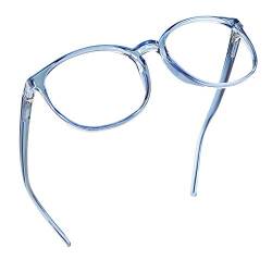 LifeArt Blue Light Blocking Brille, Anti Eyestrain, Computer Lesebrille, TV Brille für Frauen Männer(Hellblau,2.00 Vergrößerung) von LifeArt