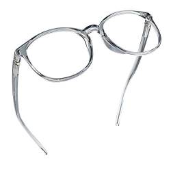 LifeArt Blue Light Blocking Brille, Anti Eyestrain, Computer Lesebrille, TV Brille für Frauen Männer(Klar grau,1.50 Vergrößerung) von LifeArt