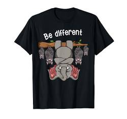 Be Different Elefant lustiges Fledermäuse und Elefant T-Shirt von Lifua