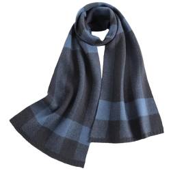 Lifup Classic und Elegant Plaid Schals, Herren Schals Dicker Kaschmir Schal, Warm Herbst und Winter Schal Blau von Lifup