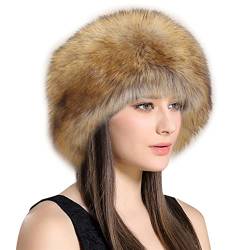 Lifup Damen Fellimitat Hut Cossack Russische Mütze Kosakenmütze für Reisen, Skifahren, Wandern Braun 1 von Lifup