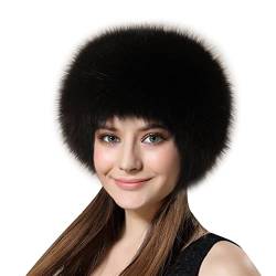 Lifup Damen Fellimitat Hut Cossack Russische Mütze Kosakenmütze für Reisen, Skifahren, Wandern Schwarz 1 von Lifup