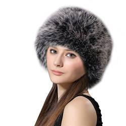 Lifup Damen Fellimitat Hut Cossack Russische Mütze Kosakenmütze für Reisen, Skifahren, Wandern Schwarz 4 von Lifup