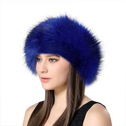 Lifup Damen Winter Kunstfell Stirnband Elastische Ohrenschützer Königsblau One size von Lifup