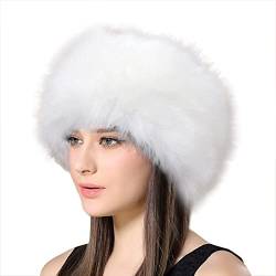 Lifup Damen Winter Kunstfell Stirnband Elastische Ohrenschützer Weiß One size von Lifup