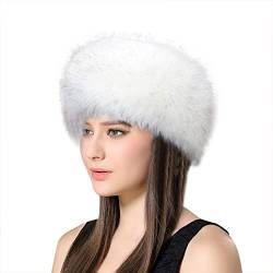 Lifup Damen Winter Kunstfell Stirnband Elastische Ohrenschützer Weiß Schwarz 1 One size von Lifup